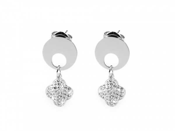 Náušnice z nerezové oceli s broušenými kamínky