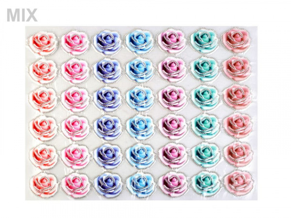 Nažehlovačka růže s kamínky