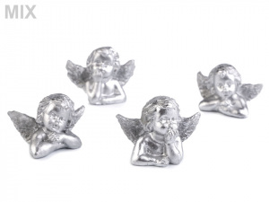 Dekorace anděl metalický