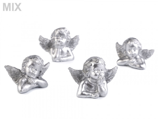 Dekorace anděl metalický