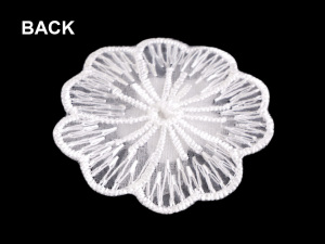 Textilní květ 3D Ø45 mm s kamínkem