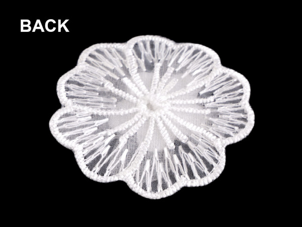 Textilní květ 3D Ø45 mm s kamínkem