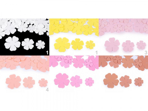 Foamiran květy mix velikostí