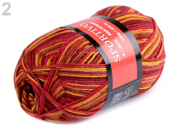 Ponožková pletací příze Sportivo samovzorovací 100 g