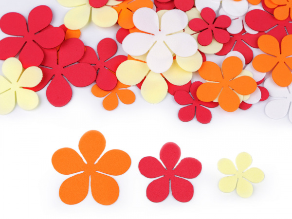 Foamiran květy mix velikostí