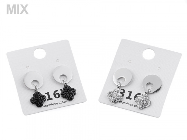 Náušnice z nerezové oceli s broušenými kamínky