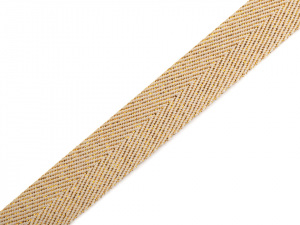 Oděvní stuha / šňůra s lurexem šíře 17 mm