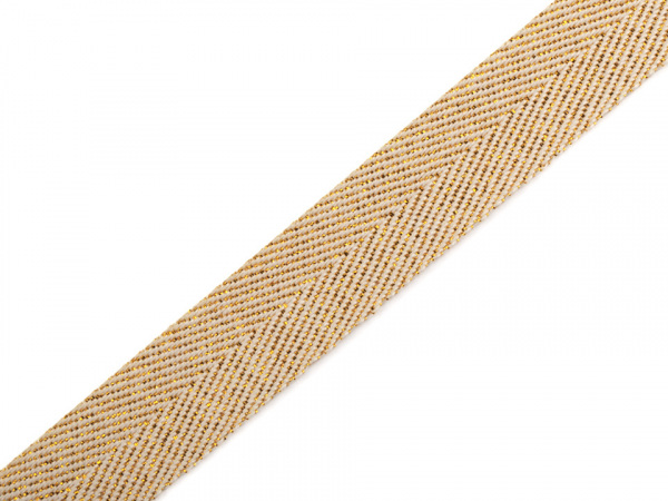 Oděvní stuha / šňůra s lurexem šíře 17 mm