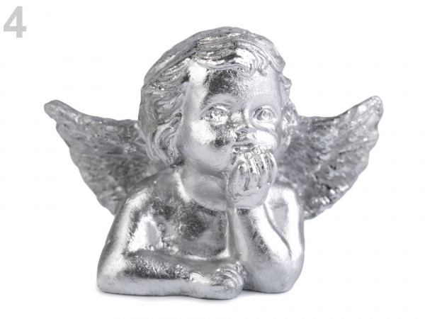 Dekorace anděl metalický