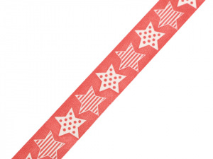 Vánoční bavlněná stuha hvězdy šíře 15 mm