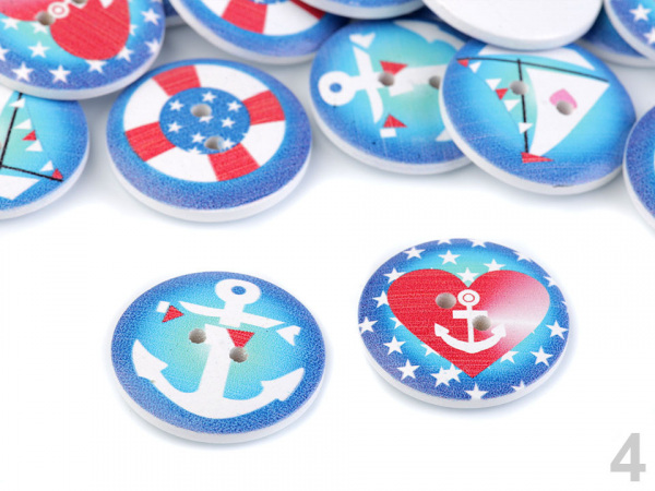 Dřevěný dekorační knoflík slon, ciferník, srdce