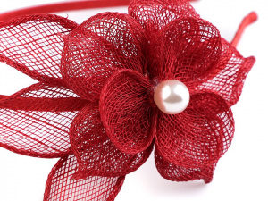 Fascinátor / čelenka květ s perlou