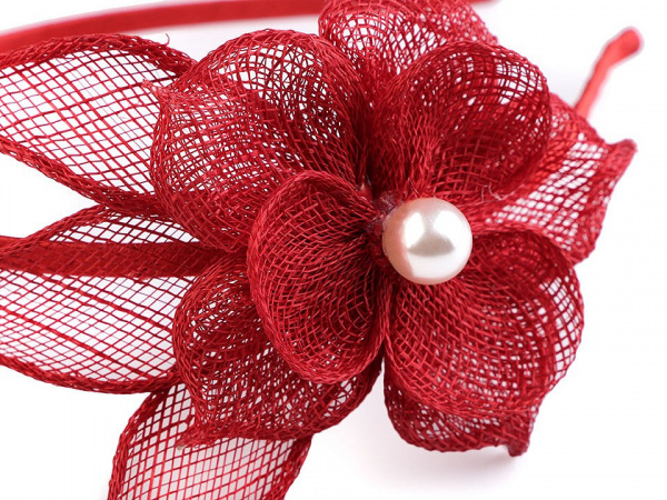 Fascinátor / čelenka květ s perlou