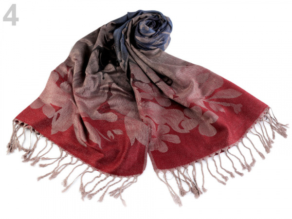 Šála typu pashmina s třásněmi 70x165 cm