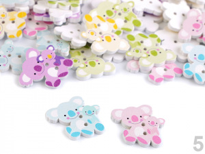 Dřevěný dekorační knoflík zvířátka