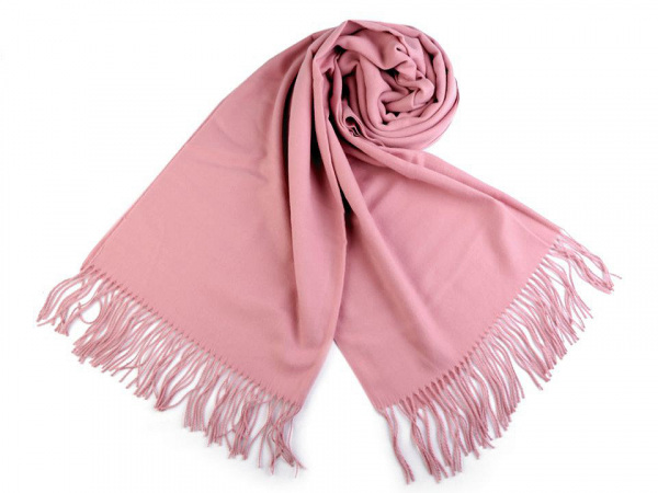 Šátek / šála typu pashmina s třásněmi 65x180 cm