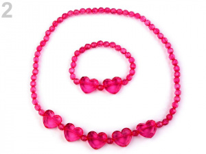 Dětská sada náhrdelník a náramek se srdíčky