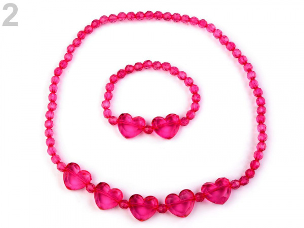 Dětská sada náhrdelník a náramek se srdíčky
