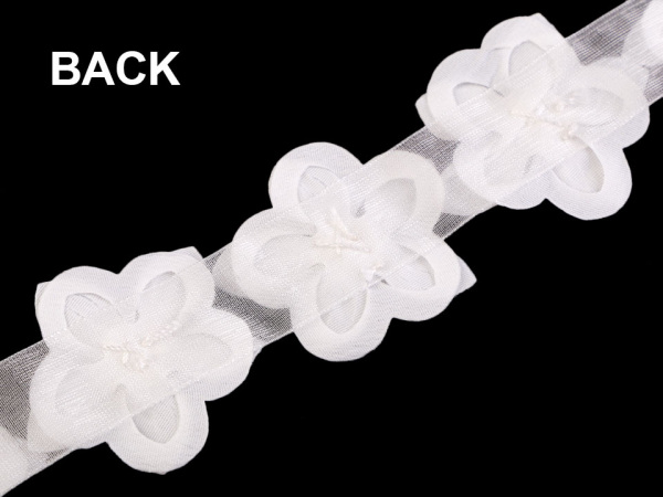 Monofilový květ 3D Ø50 mm s perlami