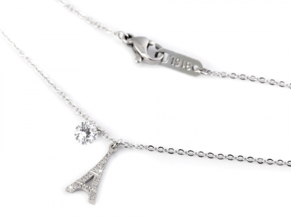 Náhrdelník sova, motýl s kamínky z nerezové oceli