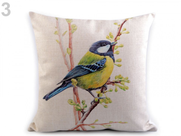 Povlak na polštář ptáček 43x43 cm