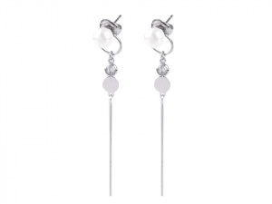 Náušnice z nerezové oceli s perlou a kamínkem