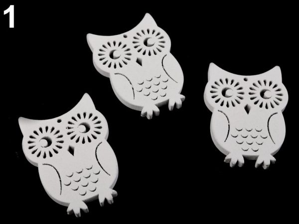 Dřevěné sovičky a liška k zavěšení / k nalepení / k domalování