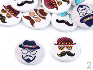 Dřevěný dekorační knoflík slon, ciferník, srdce