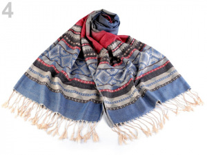 Šála typu pashmina s třásněmi 70x180 cm
