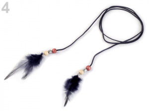 Náhrdelník choker / obojek s pírky