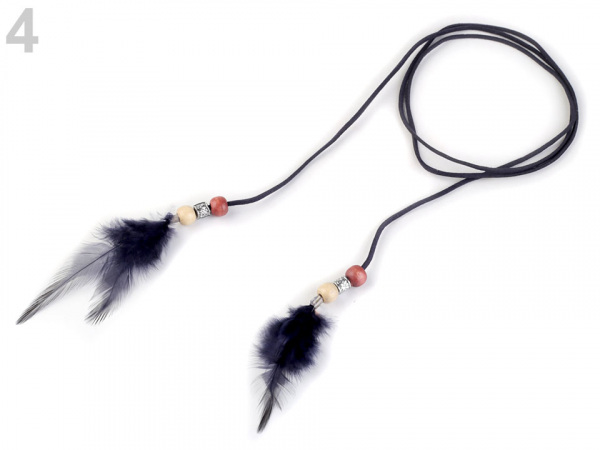 Náhrdelník choker / obojek s pírky