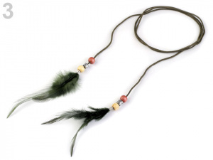 Náhrdelník choker / obojek s pírky