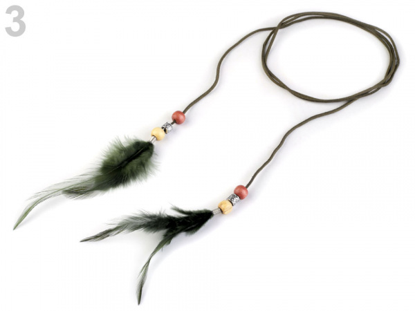 Náhrdelník choker / obojek s pírky