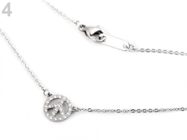 Náhrdelník sova, motýl s kamínky z nerezové oceli