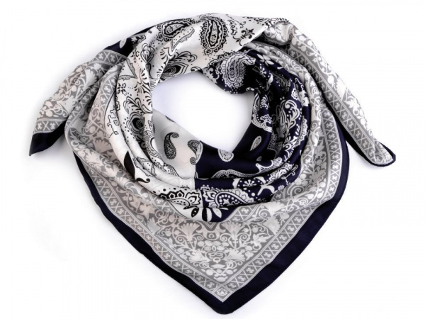 Hedvábný šátek paisley ornamenty 70x70 cm