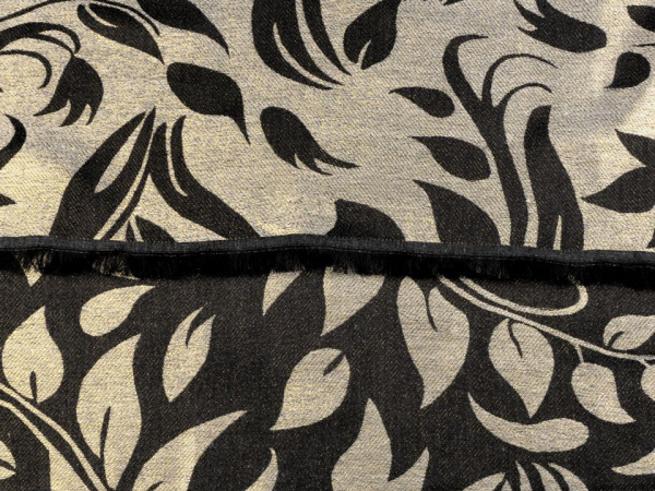 Šála s lurexem se vzorem listů 70x175 cm