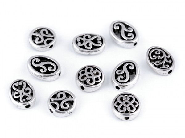 Kovový korálek / koncovka na šňůrku ornament