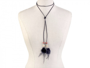 Náhrdelník choker / obojek s pírky