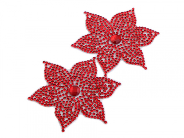 Nažehlovací květ s kamínky Ø62 mm