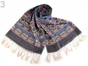 Šála typu pashmina s třásněmi 70x180 cm