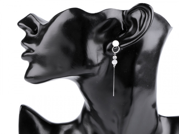 Náušnice z nerezové oceli s perlou a kamínkem