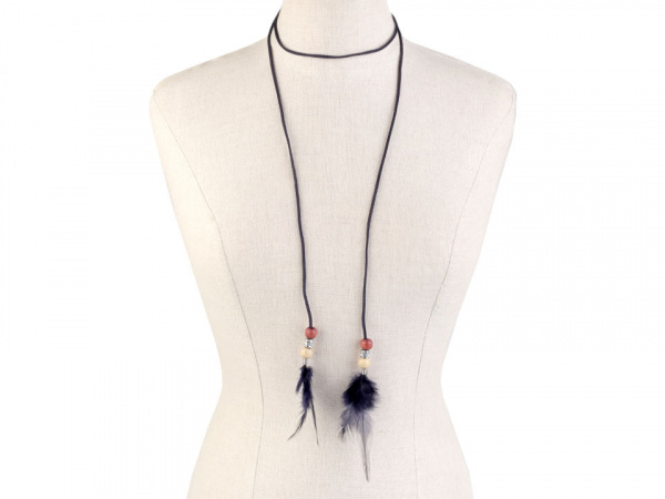 Náhrdelník choker / obojek s pírky