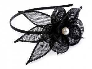 Fascinátor / čelenka květ s perlou