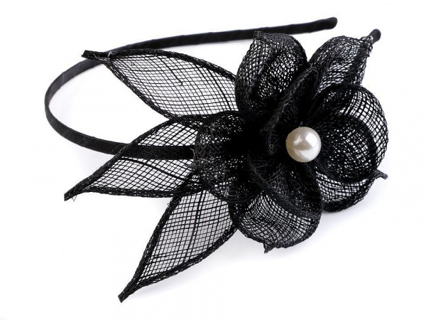 Fascinátor / čelenka květ s perlou