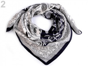 Hedvábný šátek paisley ornamenty 70x70 cm
