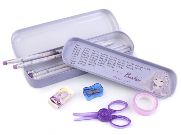 Dívčí kovový penál s výbavou