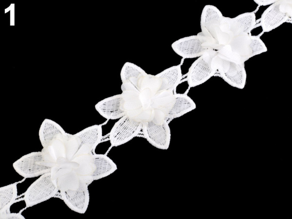 Krajkový květ 70x80 mm