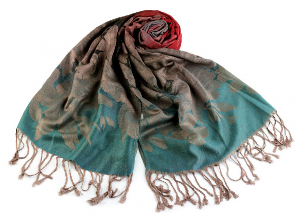 Šála typu pashmina s třásněmi 70x165 cm