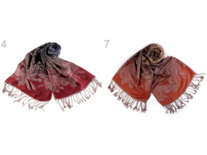 Šála typu pashmina s třásněmi 70x165 cm