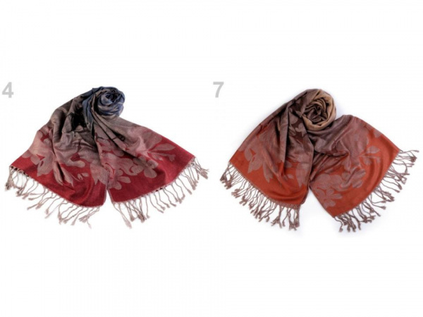 Šála typu pashmina s třásněmi 70x165 cm